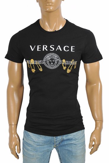VERSACE men's t-shirt with front logo print 116 - Click Image to Close