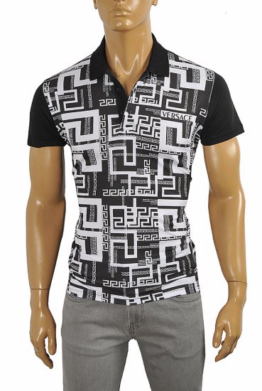 VERSACE men's polo shirt with front print #175 - Click Image to Close