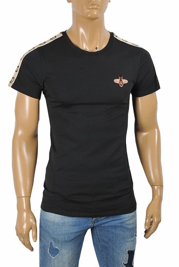 GUCCI Men's cotton t-shirt with Bee appliquÃ© 279 - Click Image to Close