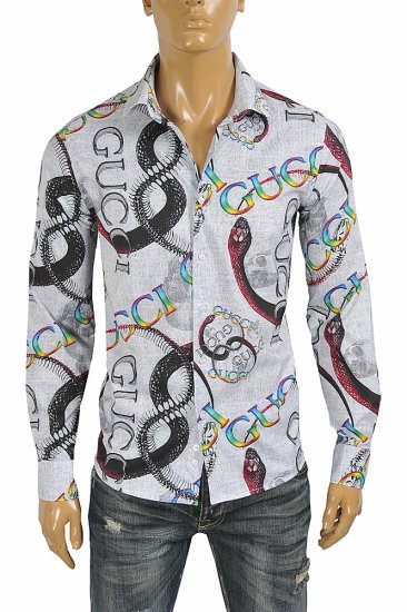 GUCCI Men's Dress shirt with logo print 394