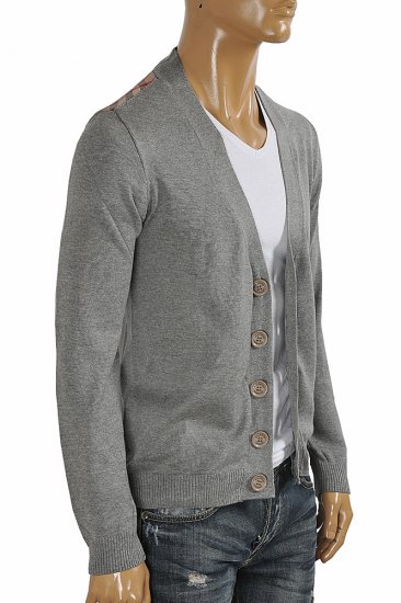 BURBERRY men cardigan button down sweater in gray color 267 - Click Image to Close