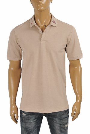 GUCCI Men’s cotton polo with Kingsnake embroidery 405