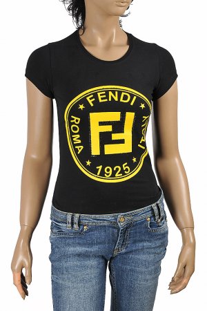 FENDI women's cotton T-shirt with front print 26