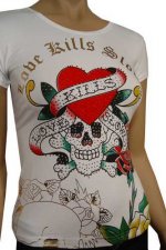ED HARDY by Christian Audigier Multi Print Lady's Tee #22