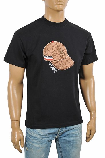 GUCCI GG T-shirt with baseball hat applique 311 - Click Image to Close