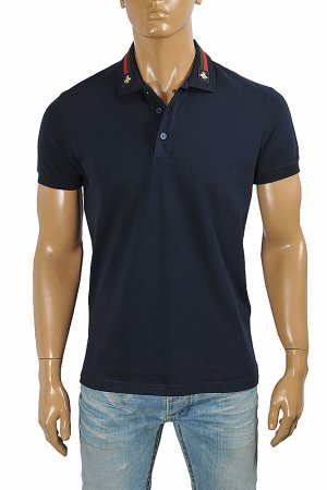GUCCI Men’s cotton polo with Bee appliqué 423 GUCCI Men’s cotton polo with Bee appliqué 423