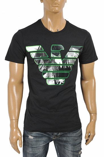 EMPORIO ARMANI Men's T-Shirt With Front Logo Print - Click Image to Close