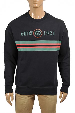 GUCCI Men's cotton sweatshirt with logo embroidery 125