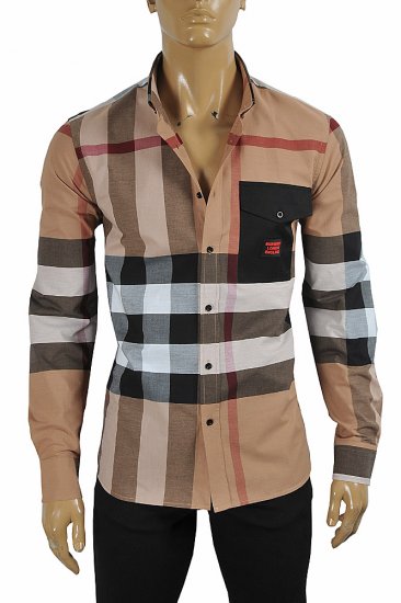 BURBERRY Men's Cotton Oxford Shirt With Front Pocket 284 - Click Image to Close