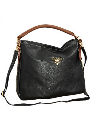 PRADA Medium Patent Leather Round-Toe Hobo Bag #10