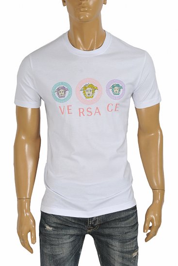 VERSACE men's t-shirt with front logo print 113 - Click Image to Close