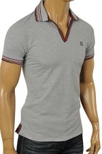 GUCCI Men's Cotton Polo Shirt In Gray #321