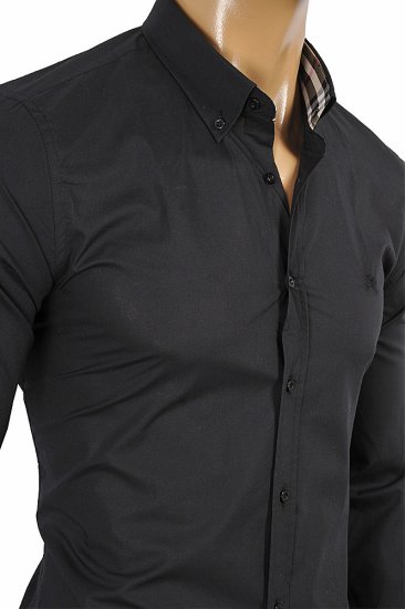 burberry men's black dress shirt