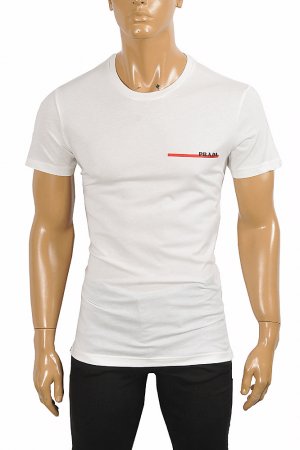 PRADA Men's cotton t-shirt with front logo appliquÃ© 110