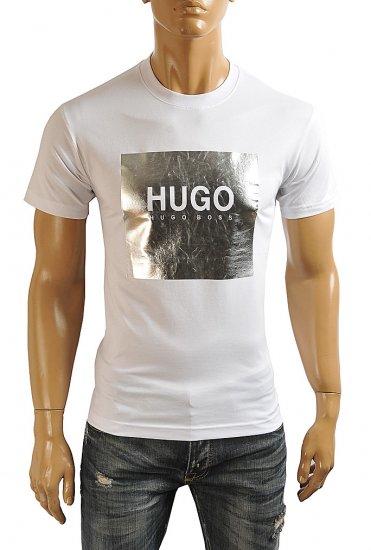 HUGO BOSS Men's T-Shirt With Front Logo Print 76 - Click Image to Close