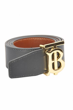 BURBERRY men’s reversible leather belt, black/brown color 65