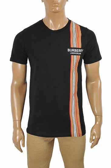 BURBERRY Men's Cotton T-Shirt With Front Logo Print 288 - Click Image to Close