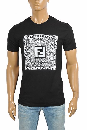 FENDI men's cotton t-shirt with front FF print 43 - Click Image to Close