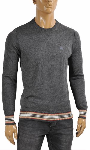DF NEW STYLE, BURBERRY men's round neck sweater in gray color 26