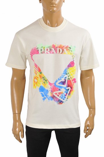 PRADA Men's t-shirt with front logo print 120 - Click Image to Close