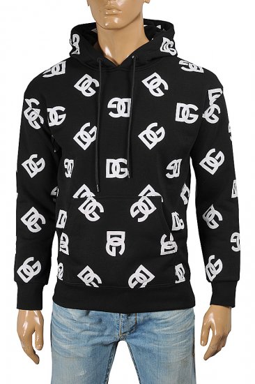 DOLCE & GABBANA men's cotton hoodie with DG print 257 - Click Image to Close