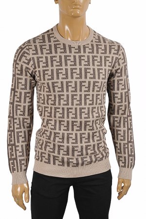 FENDI men's round neck FF print sweater 65