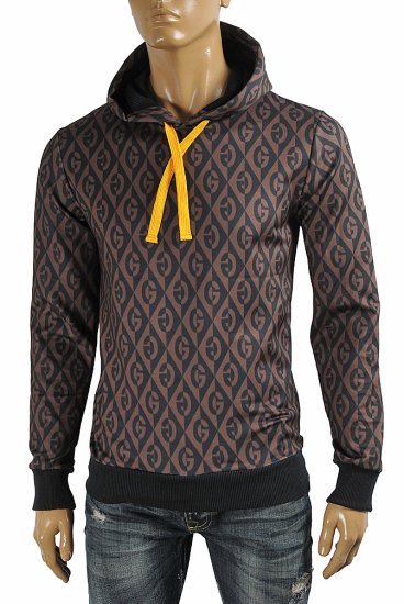 GUCCI men's cotton hoodie with printed logo 106 - Click Image to Close