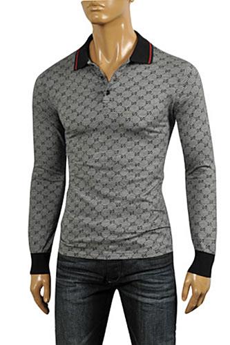 GUCCI Men's Long Sleeve Polo Shirt #308 - Click Image to Close
