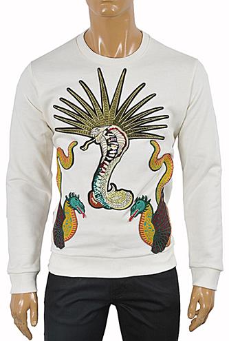 GUCCI Men's Cotton Sweatshirt With Kingsnake Print #358 - Click Image to Close