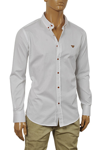 ARMANI Men's Button Up Shirt White #232