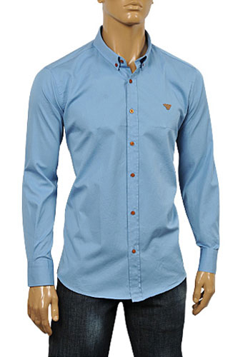Button Up Dress Shirt In Blue #233