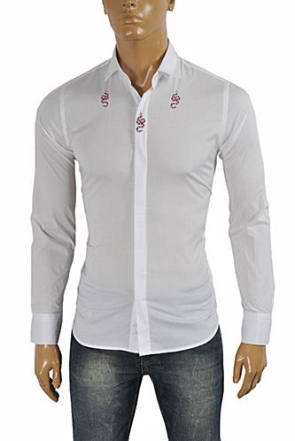 GUCCI Men's Dress Shirt Embroidered with Snakes #372 - Click Image to Close