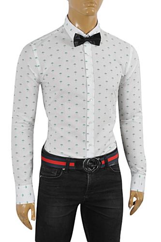 GUCCI Men's Button Front Dress Shirt #354 - Click Image to Close