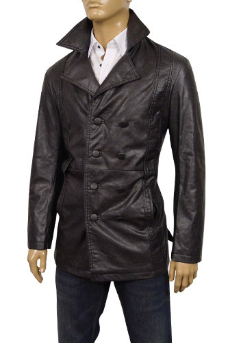 armani leather jacket mens