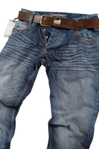 EMPORIO ARMANI Mens Washed Jeans With Belt #96 - Click Image to Close