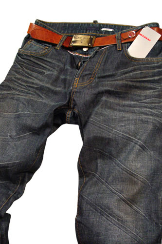 PRADA Mens Crinkled Jeans With Belt #11 - Click Image to Close