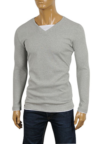 EMPORIO ARMANI Men's Cotton Long Sleeve Shirt #214 - Click Image to Close