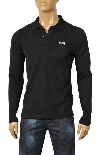 HUGO BOSS Men's Polo Style Long Sleeve Shirt #20 - Click Image to Close