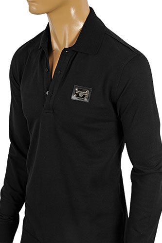 DOLCE & GABBANA Men's Polo Style Long Sleeve Shirt #430 - Click Image to Close