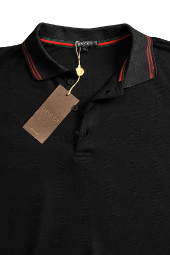 mens black gucci polo shirt