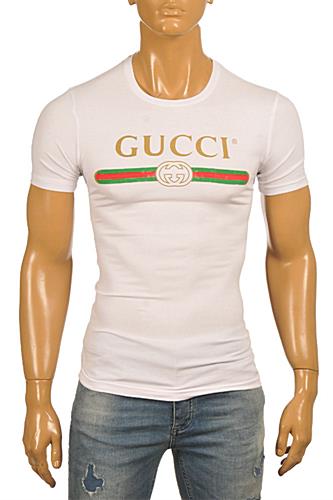 GUCCI Men's T-Shirt In White #208 - Click Image to Close