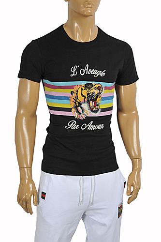 GUCCI Men's T-Shirt In Black #211 - Click Image to Close