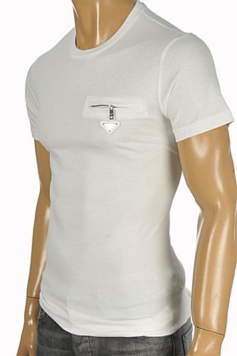 PRADA Men's White Fitted T-Shirt #97 - Click Image to Close