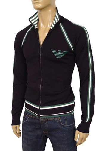 EMPORIO ARMANI Mens Zip Up Cotton Sweater #108 - Click Image to Close