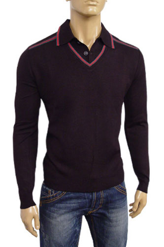 GUCCI Mens V-Neck Polo Style Sweater #24 - Click Image to Close