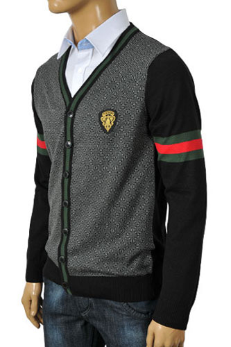GUCCI Men's V-Neck Button Up Sweater #58 - Click Image to Close