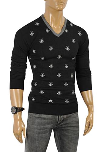 DF NEW STYLE, GUCCI Men's V-Neck Knit Sweater #103 - Click Image to Close
