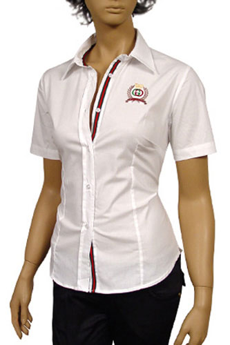 GUCCI Ladies Dress Shirt With Short Sleeve #93 - Click Image to Close