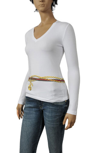 GUCCI Ladies Long Sleeve V-Neck Top #196 - Click Image to Close