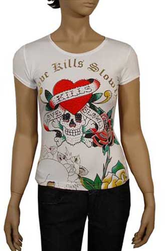 ED HARDY by Christian Audigier Multi Print Lady's Tee #22 - Click Image to Close